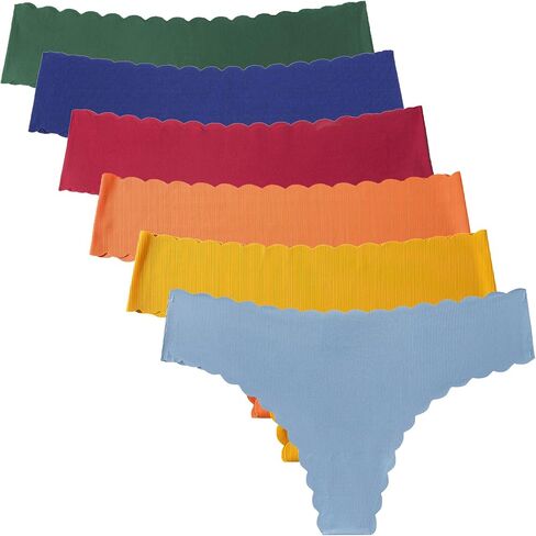 Wetopkim Seamless Thongs for Women, No Show Panties Stretch Breathable, Seamless Thong Underwear 6 Pack in Saudi Arabia