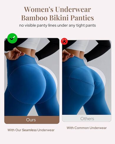 ملابس داخلية نسائية من الخيزران من BAMBOO COOL، سراويل بيكيني منخفضة الارتفاع على شكل حرف V بدون خياطة، سراويل داخلية ناعمة قابلة للتنفس ومطاطة in Kuwait