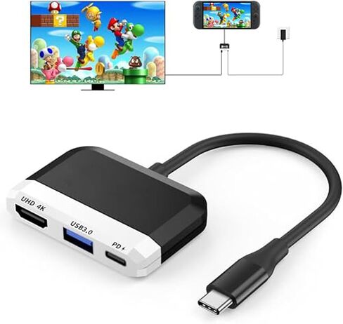 3 in 1 Switch TV Dock with 4K HDMI, USB 3.0 & 100W Fast Charging Travel Portable Dock for Nintendo Switch/OLED /Switch2 (red and Blue) in Kuwait