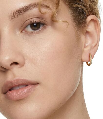 MSBLUE® U-Shape Moissanite Paved Huggie Hoop Earrings, Moissanite Earrings for Women in Saudi Arabia