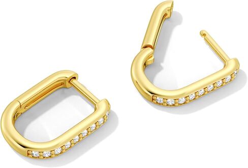 MSBLUE® U-Shape Moissanite Paved Huggie Hoop Earrings, Moissanite Earrings for Women in Saudi Arabia