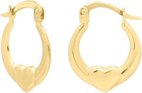 Floreo 14k Yellow Gold Heart Hoops Earrings in Saudi Arabia