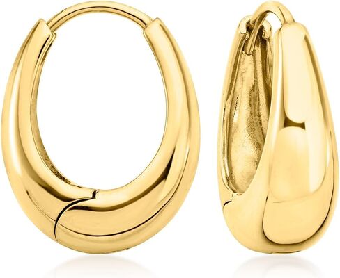 Ross-Simons 18kt Gold Over Sterling Oval Hoop Earrings in Kuwait