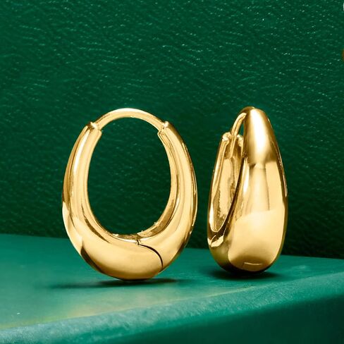 Ross-Simons 18kt Gold Over Sterling Oval Hoop Earrings in Kuwait