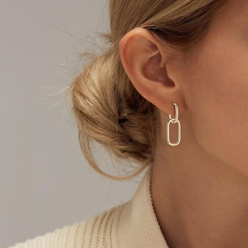 AINUOSHI Convertible Paperclip Link Earrings for Women Freedom Mixing and Matching Statement Pieces Huggie Hoop Rectangle S925 Sterling Silver Moissanite Dangle Drop Earrings set in Kuwait