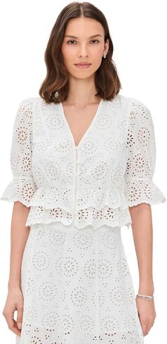 FRAME Women's The Solstice Eyelet Blouse in Saudi Arabia