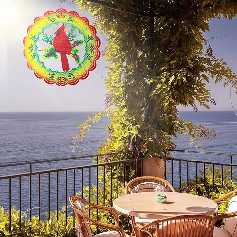 دوارات الرياح المعدنية من Hummingbird، هدايا دوارة رياح معلقة ثلاثية الأبعاد للنساء/الرجال، دوارة رياح 12 بوصة للديكور الخارجي والداخلي، فن الفناء، تزيين الحديقة in Kuwait