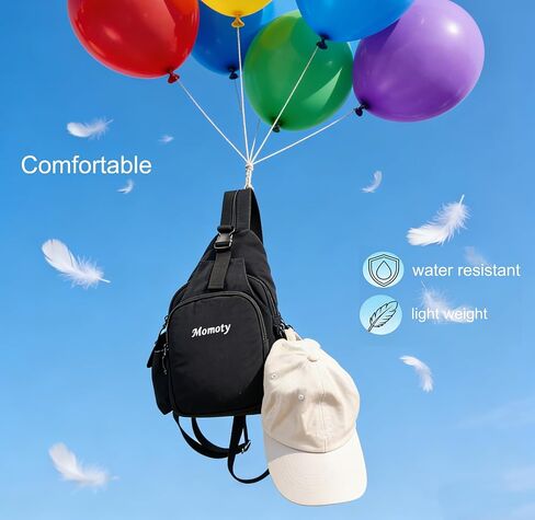 Small Backpack Waterproof Lightweight Daypack Crossbody Sling Bag Casual Travel Bag (Black) in Saudi Arabia