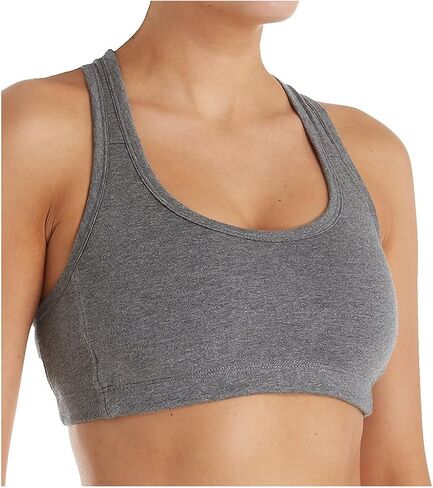 Cottonique Women's Hypoallergenic Racer Back Croptop Bra (12, Melange) in Kuwait