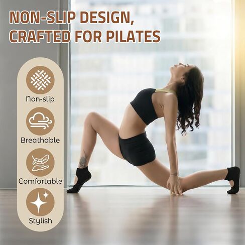 8 Pairs Pilates Socks with Grips for Women Yoga Socks Non Slip for Yoga Workout Hospital Dance Workout in Saudi Arabia