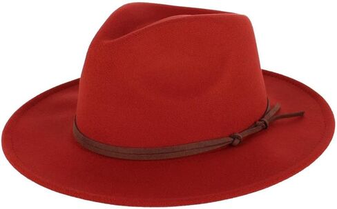 CTM Women's Vegan Felt Fedora with Knotted Hatband in Kuwait