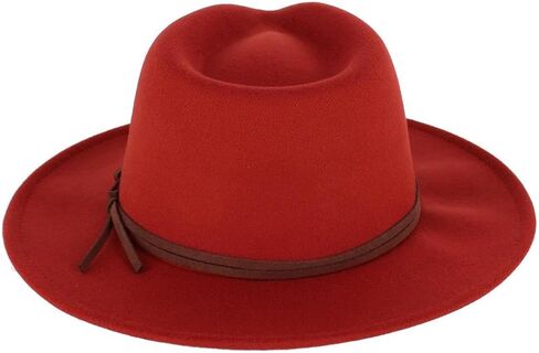 CTM Women's Vegan Felt Fedora with Knotted Hatband in Kuwait