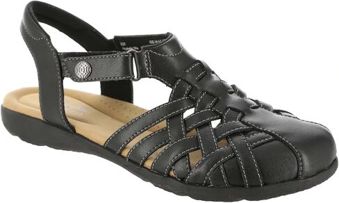 صندل نسائي من Clarks Elizabelle Mia، مقاس 8.5 B(M) أمريكي، أسود in Kuwait