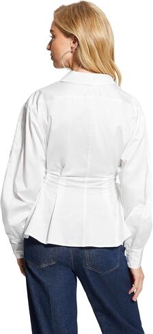 Guess Women's Long Sleeve Jackie Lace Up Top in Kuwait