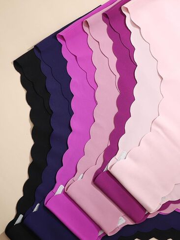 طقم سراويل نسائية قطنية مثيرة بدون خياطة مكونة من 12 قطعة، سراويل داخلية منخفضة الارتفاع مسامية مع تصميم محب غير مرئي، ملابس داخلية متوسطة الارتفاع غير مرئية على شكل صدفة زهرية (X-Large) متعددة الألوان in Kuwait
