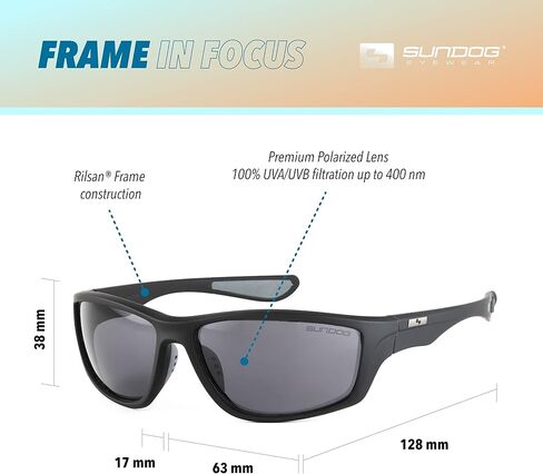 Sundog Eyewear Premium Sunglasses for Men - Axe Polarized - UV Protection Featured Lens Technology - Great Fit for Golf, Fishing, Fashion, Hiking, Aviator and Driving Glasses - Matte Black/Smoke in Saudi Arabia