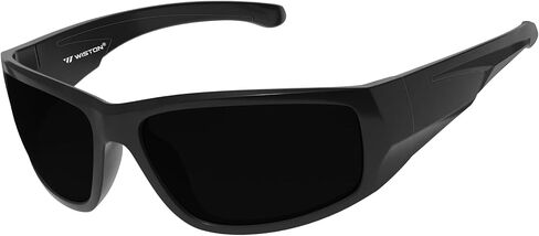 WISTON XL Z87 Wrap Around Sunglasses for Big Heads Men Women,Super Dark TR90 Ultralight UV400 Protective Safety W8707 in Kuwait