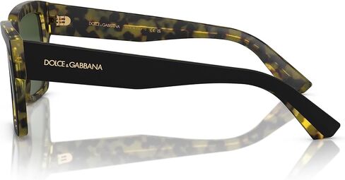 Dolce & Gabbana DG4431-340471 Sunglasses MATTE BLACK ON YELLOW HAVANA w/DARK GREEN 55mm in Saudi Arabia
