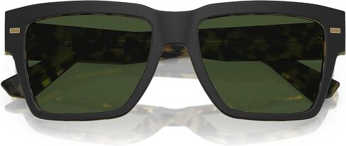 Dolce & Gabbana DG4431-340471 Sunglasses MATTE BLACK ON YELLOW HAVANA w/DARK GREEN 55mm in Saudi Arabia