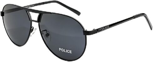 POLICE S8480 Polarized Sunglasses, Black Alloy Frame, 63mm Lens Width, UV Protection for Driving, Sports, Outdoor Activities in Saudi Arabia