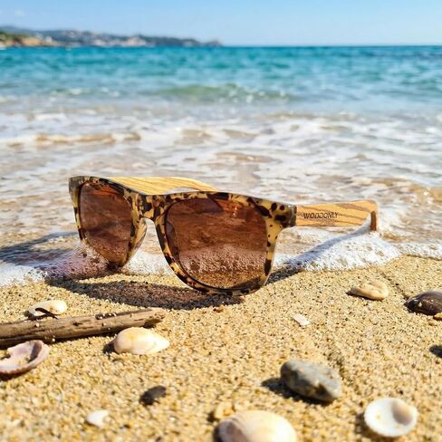 Modern Wood Polarized Sunglasses - Cool Style Fashion Frame with Wooden Temple for Men and Women Perfect Gifts in Saudi Arabia