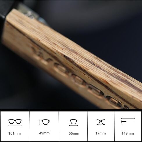 Modern Wood Polarized Sunglasses - Cool Style Fashion Frame with Wooden Temple for Men and Women Perfect Gifts in Saudi Arabia