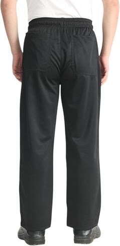 KITCHIEF Men's Stretch Baggy Chef Pants Black Casual Cargo Pants Elastic Waist Restaurant Work Pants and Cook Pant Uniform in Kuwait