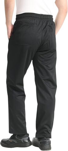 KITCHIEF Men's Stretch Baggy Chef Pants Black Casual Cargo Pants Elastic Waist Restaurant Work Pants and Cook Pant Uniform in Kuwait