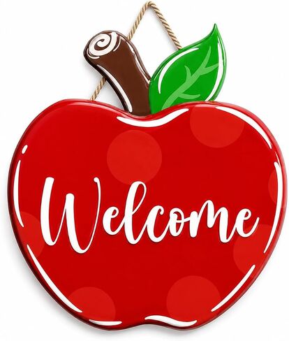 Back to School Welcome Sign Cute School Pencil Wooden Hanging Decoration Welcome Back to School Door Hanger for Teacher Student Classroom Front Porch in Saudi Arabia