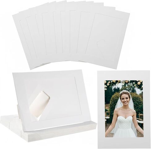 30 Pack Picture Frames 4x6 Cardstock Photo Frame with Easel White Paper Picture Frames Standing Paper Frames Bulk for DIY Craft Father's Day Birthday Classroom Decorations in Saudi Arabia
