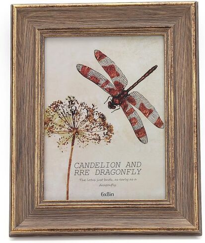 6x8 Inches Vintage Feel Rustic Picture Frame for Tabletop or Wall Hanging with Glass Front (6x8, Brown) in Saudi Arabia