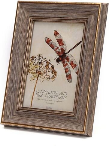 6x8 Inches Vintage Feel Rustic Picture Frame for Tabletop or Wall Hanging with Glass Front (6x8, Brown) in Saudi Arabia