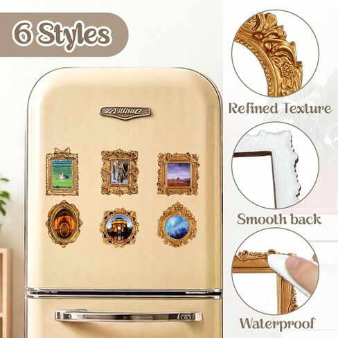 12 Pcs Resin Mini Picture Frames 6 Styles Mini Frame Vintage Carving Small Gold Frames for Crafts Table Top Decor DIY Wall Hanging Jewelry Display Photography Party Hotel Home Decoration (Gold) in Saudi Arabia