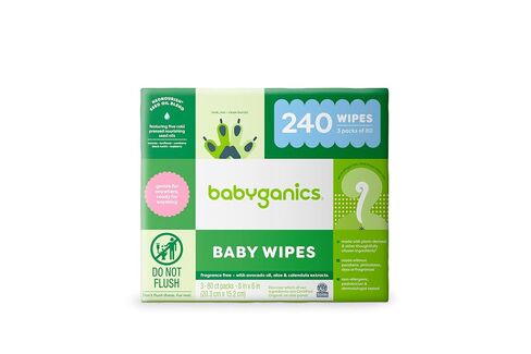 مناديل الأطفال Babyganics ، مناديل حفاضات غير معقولة ، 400 عدد ، (5 عبوات من 80) ، غير Alligenic وصياغة مع مكونات مستمدة من النباتات in Kuwait