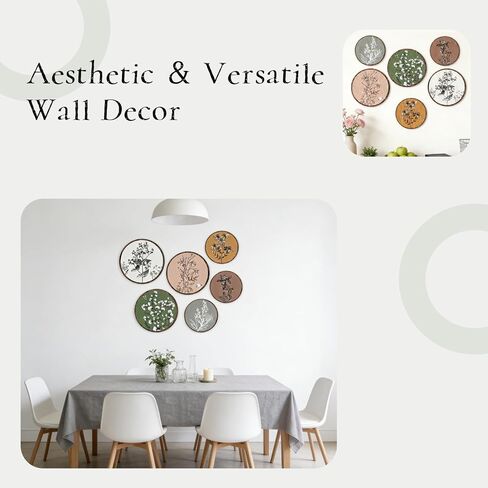 HPZIHYNAP Boho Plant Wall Art Set of 6 - Cute Aesthetic Wooden Wall Decor, Rustic Bohemian Hanging Prints for Bedroom, Living Room & Office in Saudi Arabia
