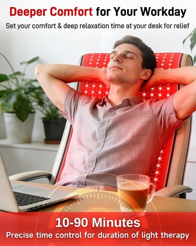 2026 Upgraded Red Light Therapy Mat 33" x 17", Medical-Grade TPU Red Light Therapy Pad for Body Pain Relief, 360 LEDs 660nm & 850nm Infrared Light Therapy Blanket for Back (Black) in Saudi Arabia