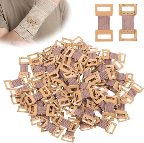 100 Pcs Ace Bandage Clips Only, Bandage Clips Skin Color 5.2" x 0.59" Aluminum & Elastic, Secure Fastening for Medical Wraps Bandages, Durable & Reusable in Saudi Arabia