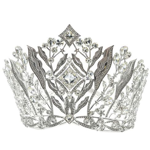Luxury Tall Pageant Crown, Crystal Elegant Royal Queen Headband Princess Headpieces Bride Big Crowns and Tiaras Wedding Hair Accessories Prom Diadem for Women (Silver) in Saudi Arabia