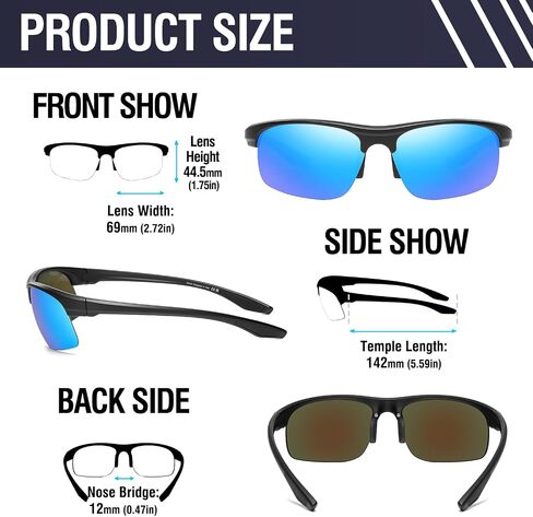 DUCO Sports Polarized Sunglasses for Men Ultralight TR90 Frame UV400 Protection for Driving Golf Fishing DS6006 in Kuwait