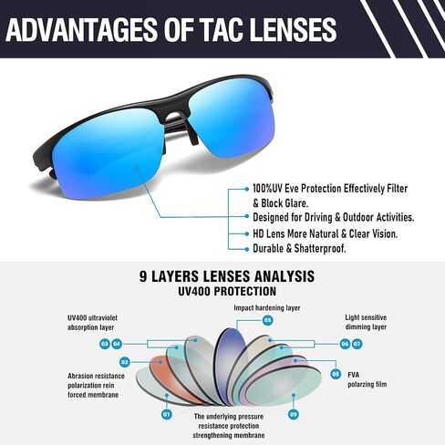 DUCO Sports Polarized Sunglasses for Men Ultralight TR90 Frame UV400 Protection for Driving Golf Fishing DS6006 in Kuwait