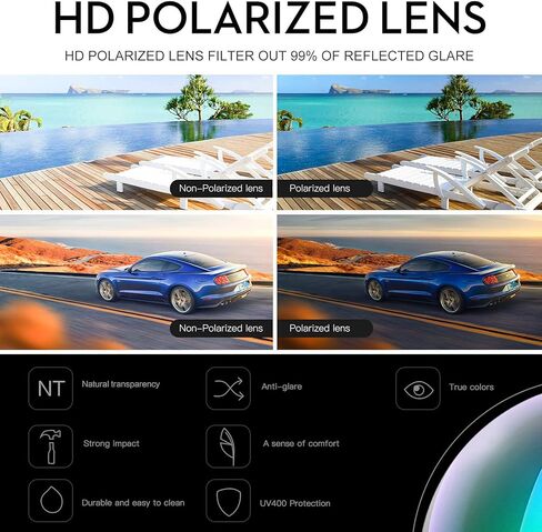 DUCO Sports Polarized Sunglasses for Men Ultralight TR90 Frame UV400 Protection for Driving Golf Fishing DS6006 in Kuwait