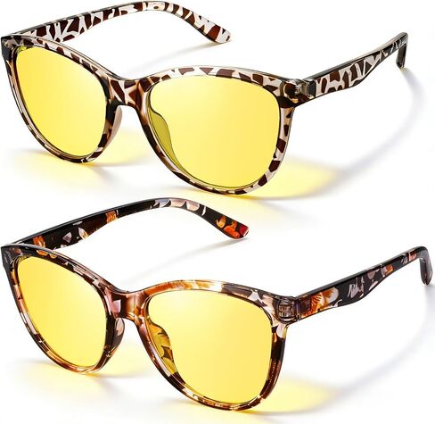JATEBI 2 Pack Polarized Night Vision Glasses for Women Men - Anti Glare Driving Glasses for Nighttime Rainy Foggy in Kuwait