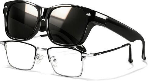TJUTR Polarized Fit Over Glasses Sunglasses for Men Women, Wrap Around Square Sun Glasses UV400 Protection Shades for Driving in Saudi Arabia