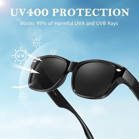 TJUTR Polarized Fit Over Glasses Sunglasses for Men Women, Wrap Around Square Sun Glasses UV400 Protection Shades for Driving in Saudi Arabia