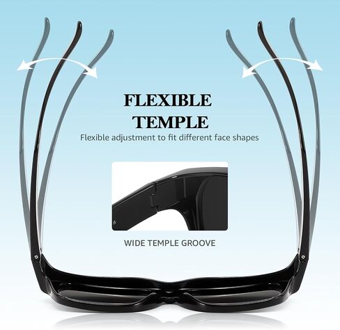 TJUTR Polarized Fit Over Glasses Sunglasses for Men Women, Wrap Around Square Sun Glasses UV400 Protection Shades for Driving in Saudi Arabia