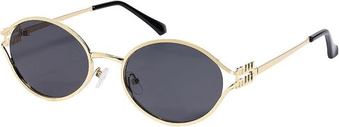 نظارات شمسية AICase Ozzy Merch Retro بيضاوية للنساء والرجال صغيرة في التسعينيات نظارات شمسية معدنية 2025 عصرية أنيقة مستديرة ظلال لطيف Miu Designer Sunies UV400 Protection_3 in Kuwait