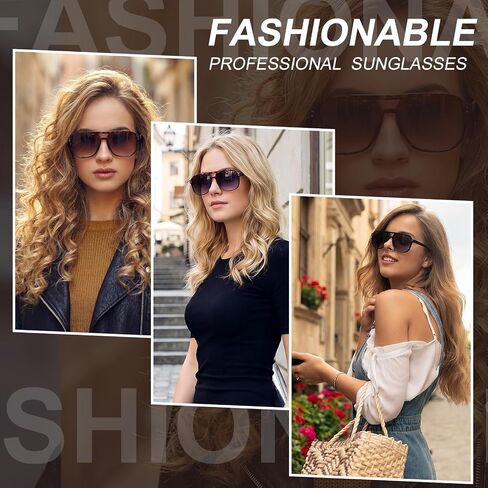 JATEBI Square Aviator Sunglasses for Women Men Retro Trendy Sun Glasses 70s Shades Plastic UV Protection in Kuwait
