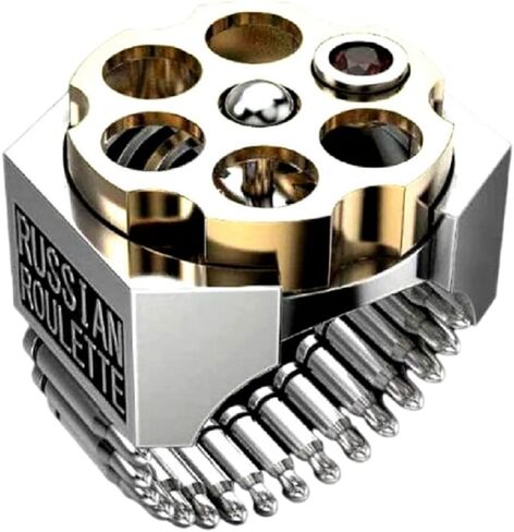 Men Handmade Ring, Silver Bullet Model, creative bullet men's ring roulette revolver two-color ring domineering Ring Size 7-11, Punk Gun Ring Hip Hop Ring Jewelry Gift (Size 7) in Saudi Arabia