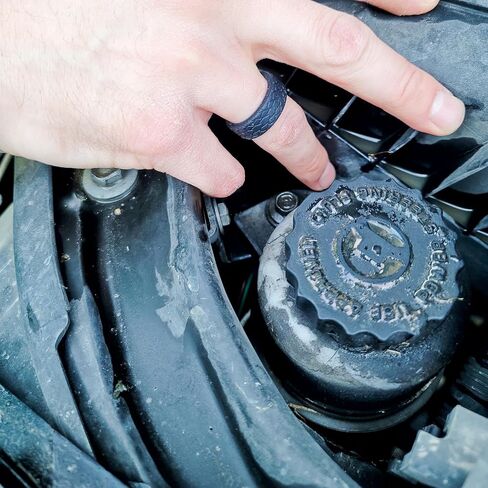 Silicone Tire Tread Ring or Wedding Band for Car Guys and Gals and Motorsports Enthusiasts | Lightweight, Comfortable, and Safe for Steering Wheels | Mechanics and Tradespeople (Burnout Black, 9) in Saudi Arabia