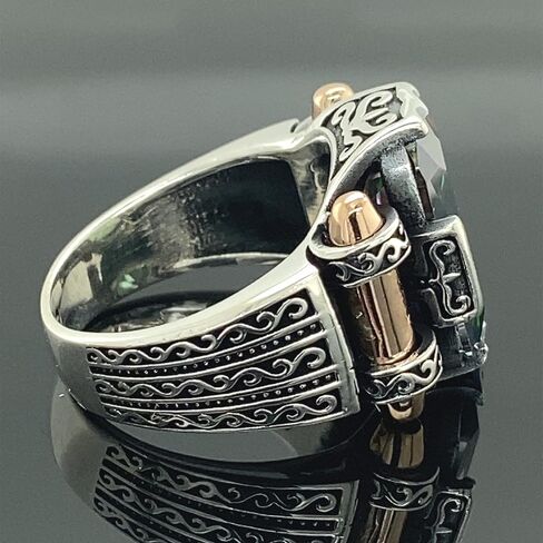 Man Mystic Topaz Ring, Handmade Ring, Turkish Handmade Silver Men Ring, Colorized Stone Ring, Gift for Him, 925k Sterling Silver in Saudi Arabia